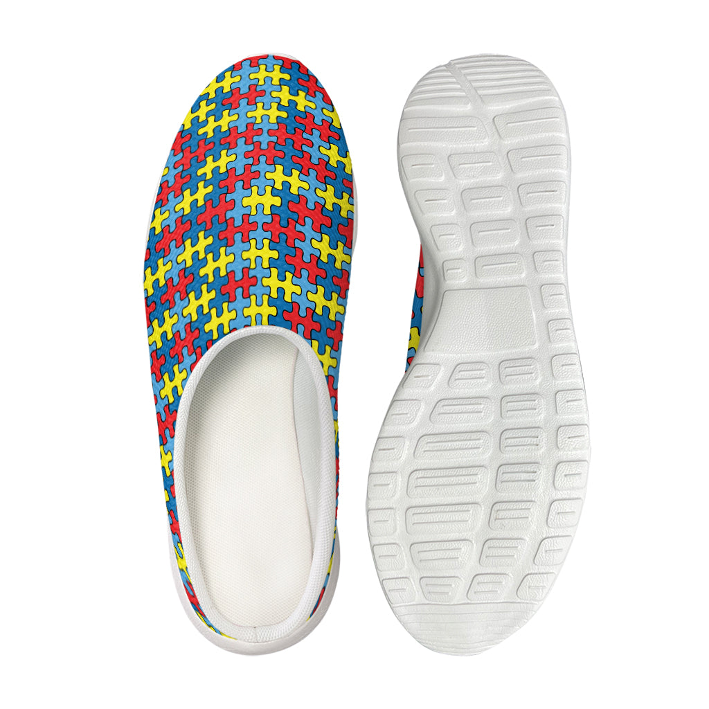 Autism Awareness Puzzle Print Mesh Casual Shoes