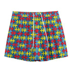 Autism Awareness Puzzle Print Mesh Shorts