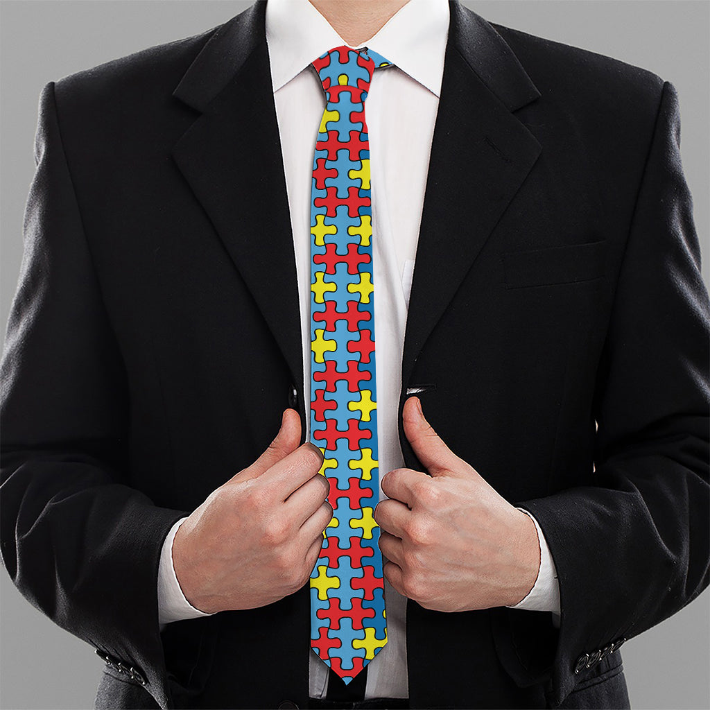 Autism Awareness Puzzle Print Necktie