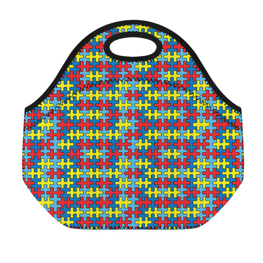 Autism Awareness Puzzle Print Neoprene Lunch Bag