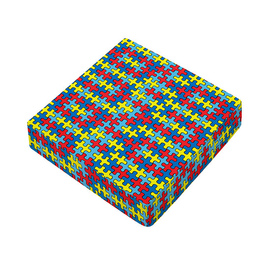 Autism Awareness Puzzle Print Outdoor Seat Cushion Cover