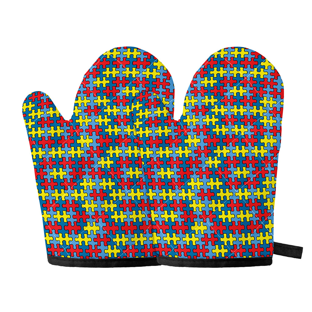 Autism Awareness Puzzle Print Oven Mitts