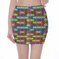 Autism Awareness Puzzle Print Pencil Mini Skirt
