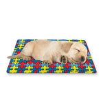 Autism Awareness Puzzle Print Pet Cooling Mat Cover