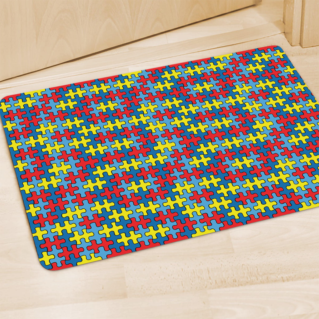 Autism Awareness Puzzle Print Polyester Doormat