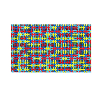 Autism Awareness Puzzle Print Polyester Flag