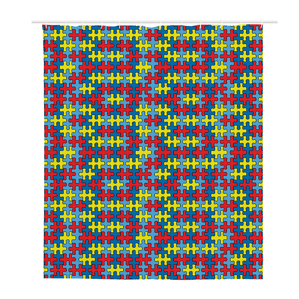 Autism Awareness Puzzle Print Polyester Shower Curtain
