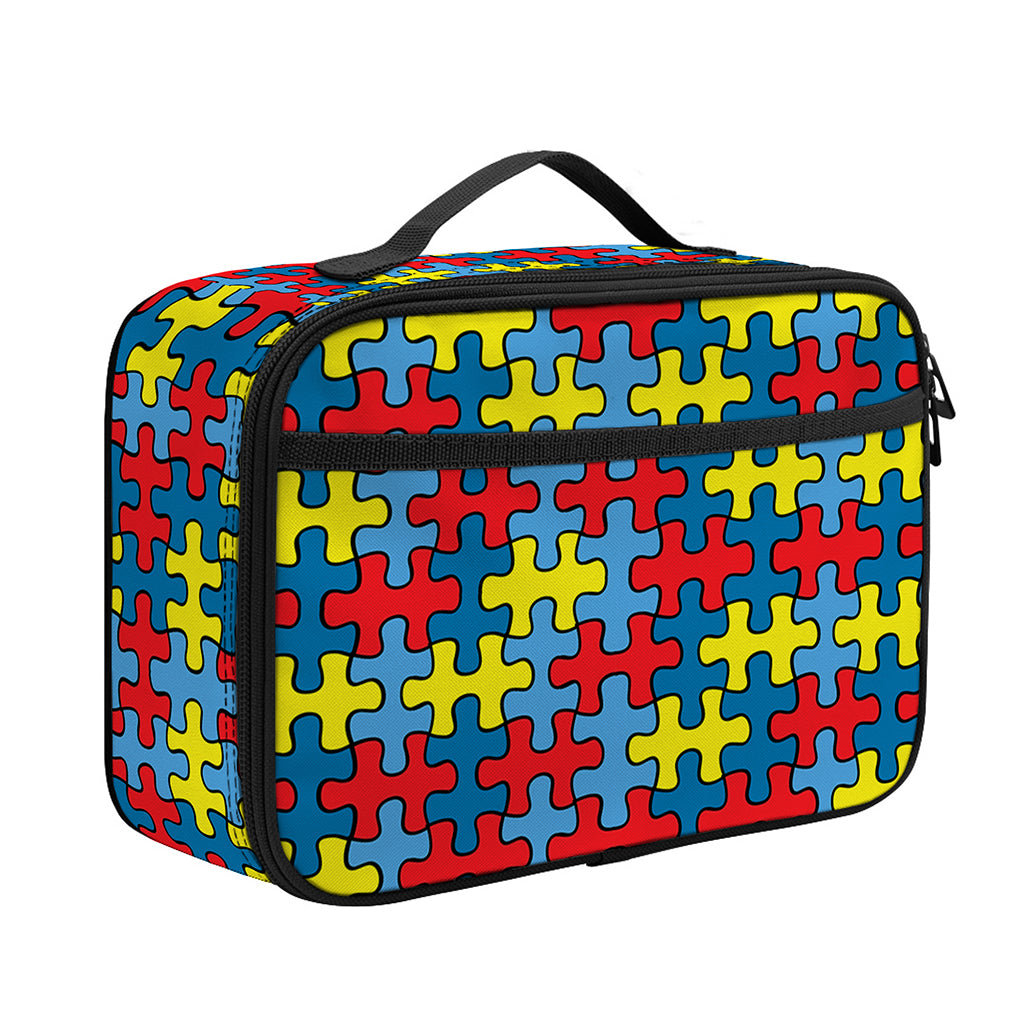 Autism Awareness Puzzle Print Portable Lunch Bag