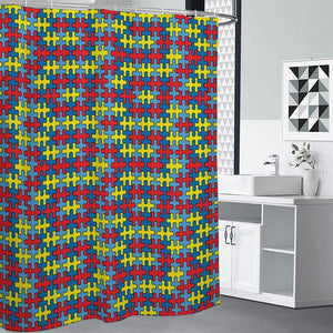 Autism Awareness Puzzle Print Premium Shower Curtain