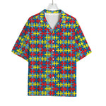 Autism Awareness Puzzle Print Rayon Hawaiian Shirt