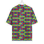 Autism Awareness Puzzle Print Rayon Hawaiian Shirt