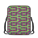 Autism Awareness Puzzle Print Rectangular Crossbody Bag