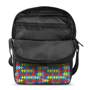 Autism Awareness Puzzle Print Rectangular Crossbody Bag