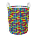 Autism Awareness Puzzle Print Round Laundry Basket