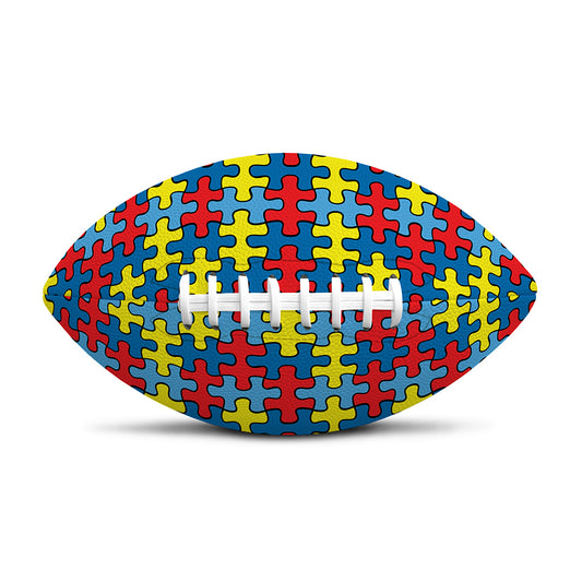 Autism Awareness Puzzle Print Rugby Ball