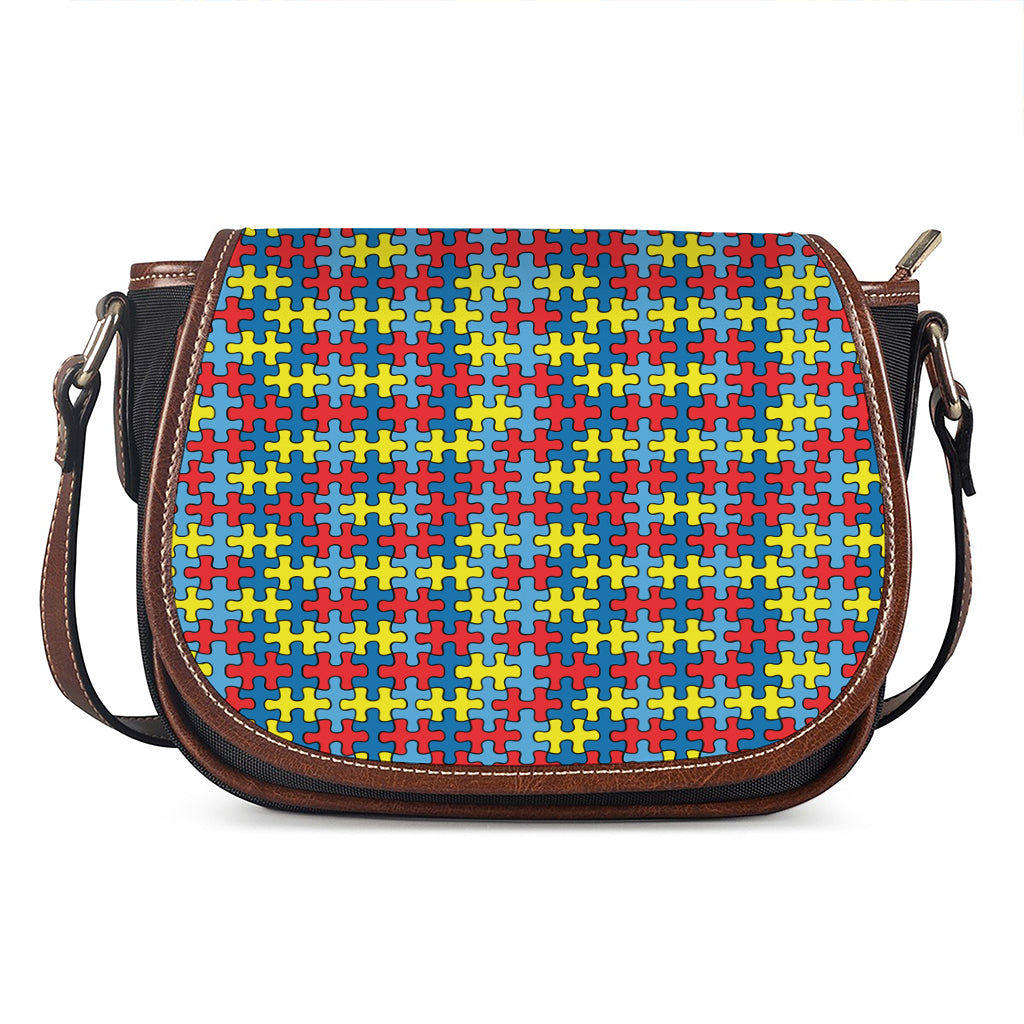 Autism Awareness Puzzle Print Saddle Bag