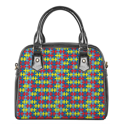 Autism Awareness Puzzle Print Shoulder Handbag