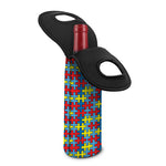 Autism Awareness Puzzle Print Single Neoprene Wine Tote