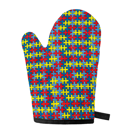 Autism Awareness Puzzle Print Single Oven Mitt