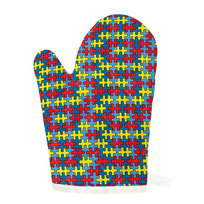Autism Awareness Puzzle Print Single Oven Mitt
