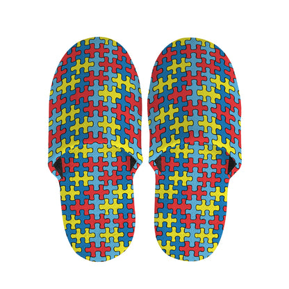Autism Awareness Puzzle Print Slippers
