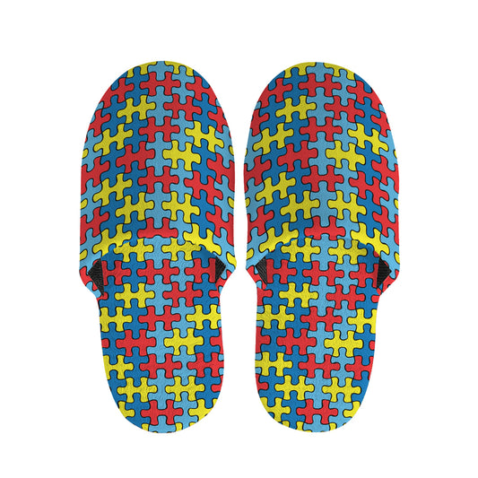 Autism Awareness Puzzle Print Slippers