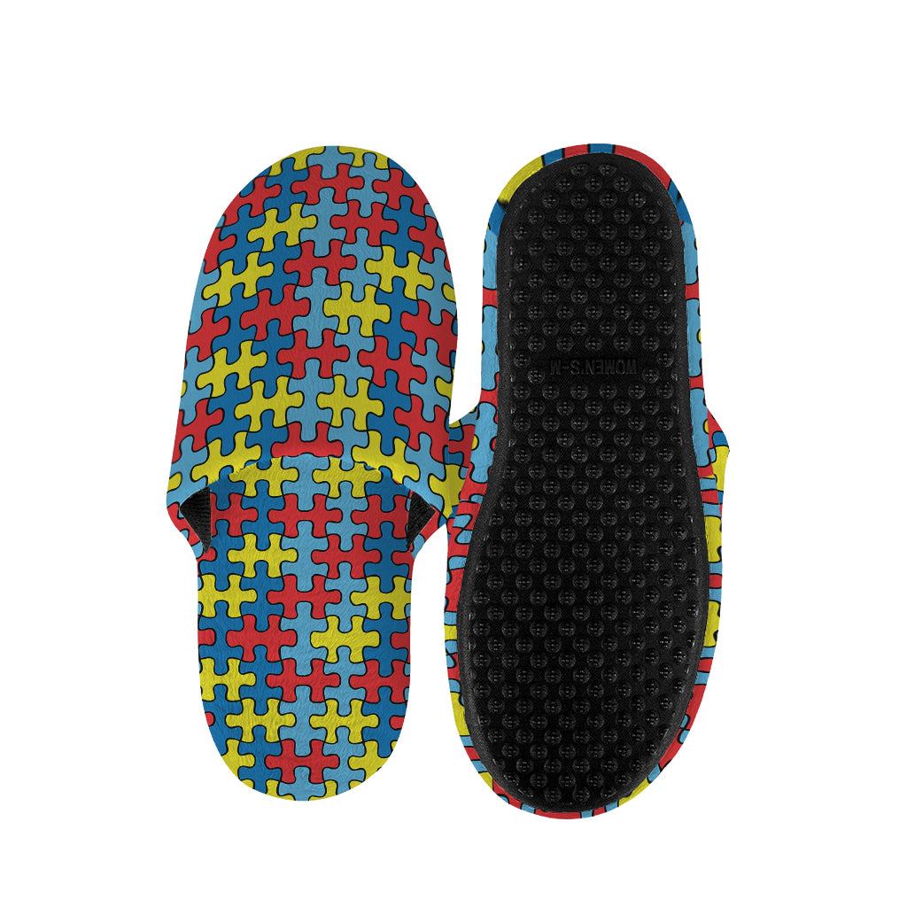 Autism Awareness Puzzle Print Slippers