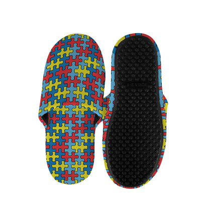 Autism Awareness Puzzle Print Slippers