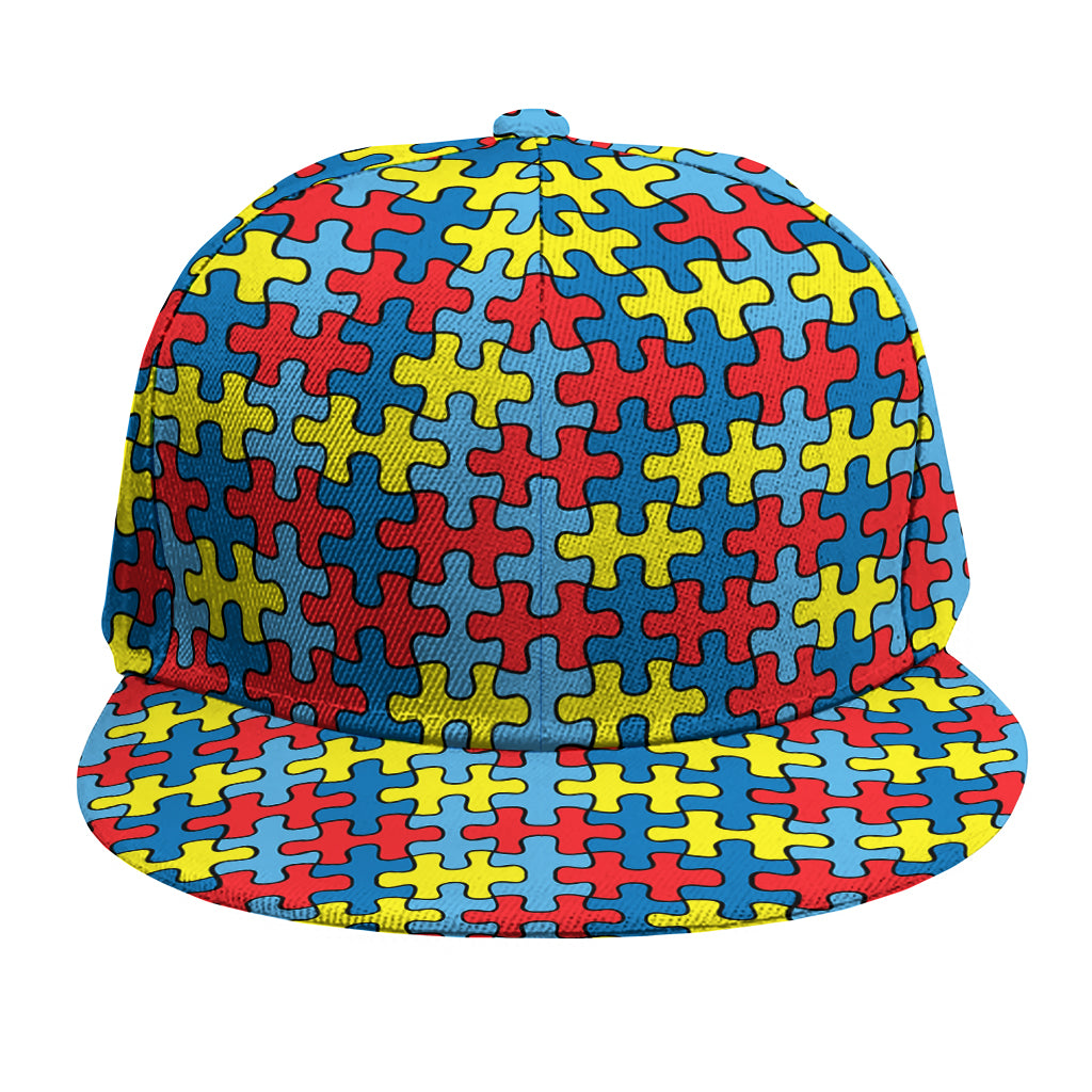 Autism Awareness Puzzle Print Snapback Cap