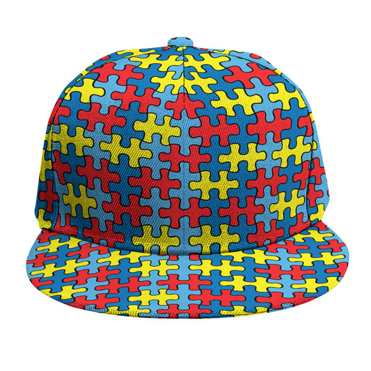Autism Awareness Puzzle Print Snapback Cap