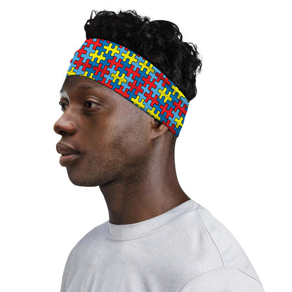 Autism Awareness Puzzle Print Sports Headband