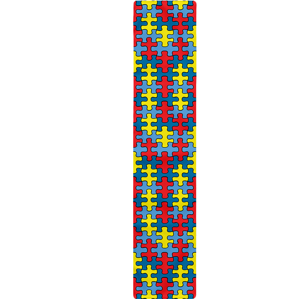 Autism Awareness Puzzle Print Table Runner
