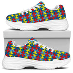 Autism Awareness Puzzle Print White Chunky Shoes