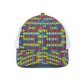 Autism Awareness Puzzle Print White Mesh Trucker Hat