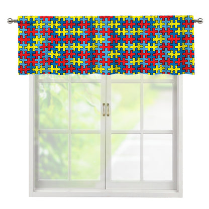 Autism Awareness Puzzle Print Window Valance