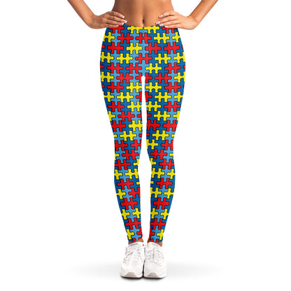 Autism Awareness Puzzle Print Women's Leggings