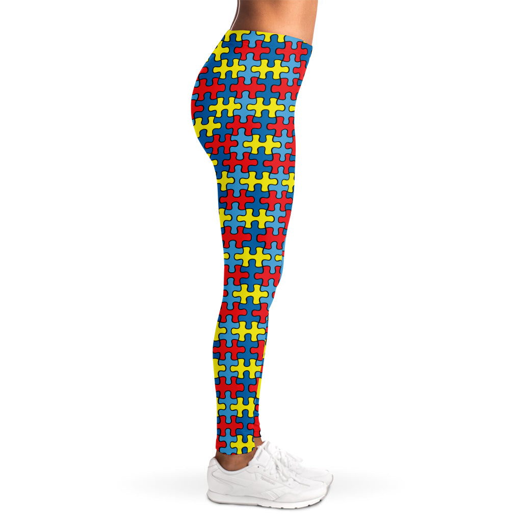 Autism Awareness Puzzle Print Women's Leggings