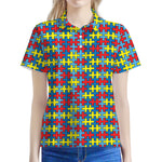 Autism Awareness Puzzle Print Women's Polo Shirt