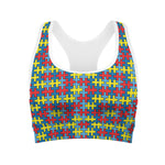 Autism Awareness Puzzle Print Women's Sports Bra