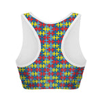 Autism Awareness Puzzle Print Women's Sports Bra