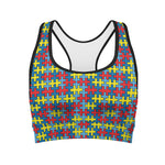 Autism Awareness Puzzle Print Women's Sports Bra