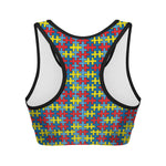 Autism Awareness Puzzle Print Women's Sports Bra