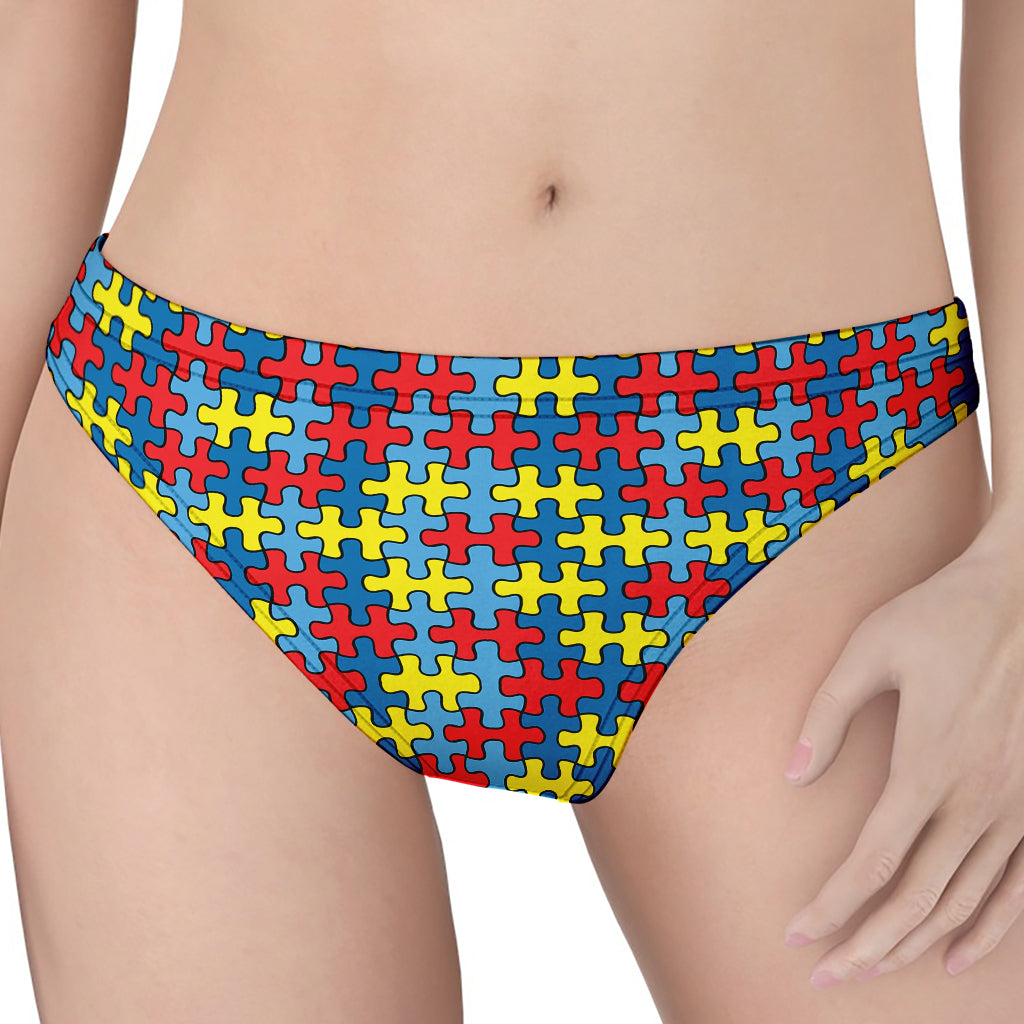 Autism Awareness Puzzle Print Women's Thong