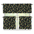 Autism Awareness Ribbon Pattern Print 3 Piece Kitchen Curtains