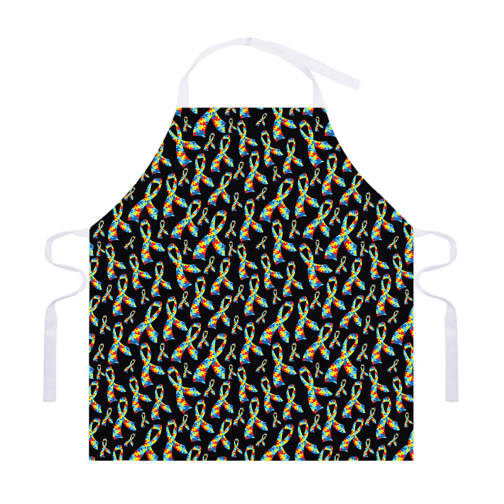 Autism Awareness Ribbon Pattern Print Adjustable Apron