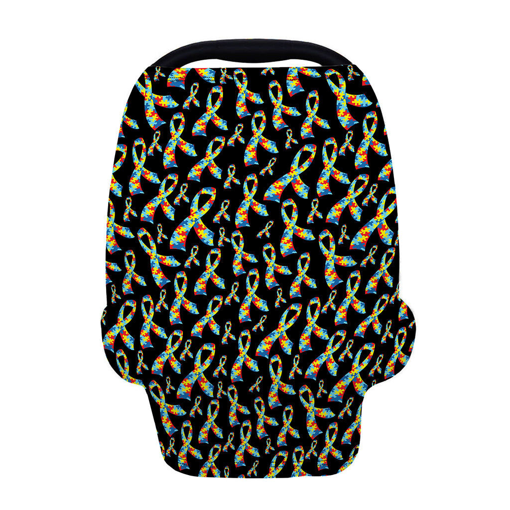 Autism Awareness Ribbon Pattern Print Baby Seat Cover