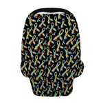 Autism Awareness Ribbon Pattern Print Baby Seat Cover