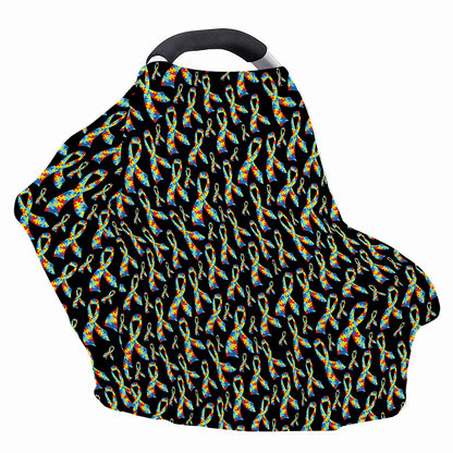 Autism Awareness Ribbon Pattern Print Baby Seat Cover