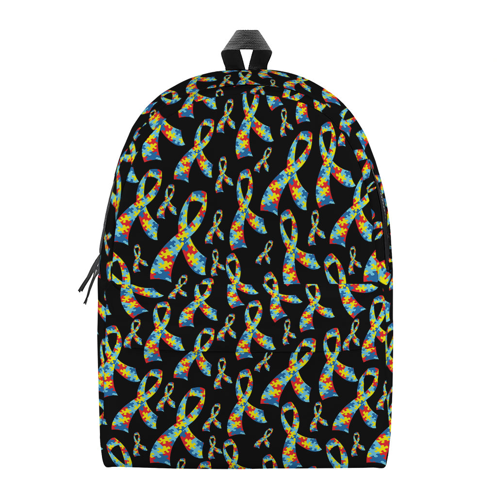 Autism Awareness Ribbon Pattern Print Backpack