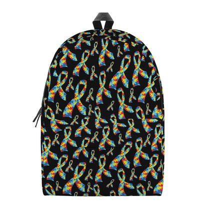 Autism Awareness Ribbon Pattern Print Backpack